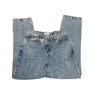 Ashley Mason Asymmetrical High waist denim jeans size 28 100% cotton